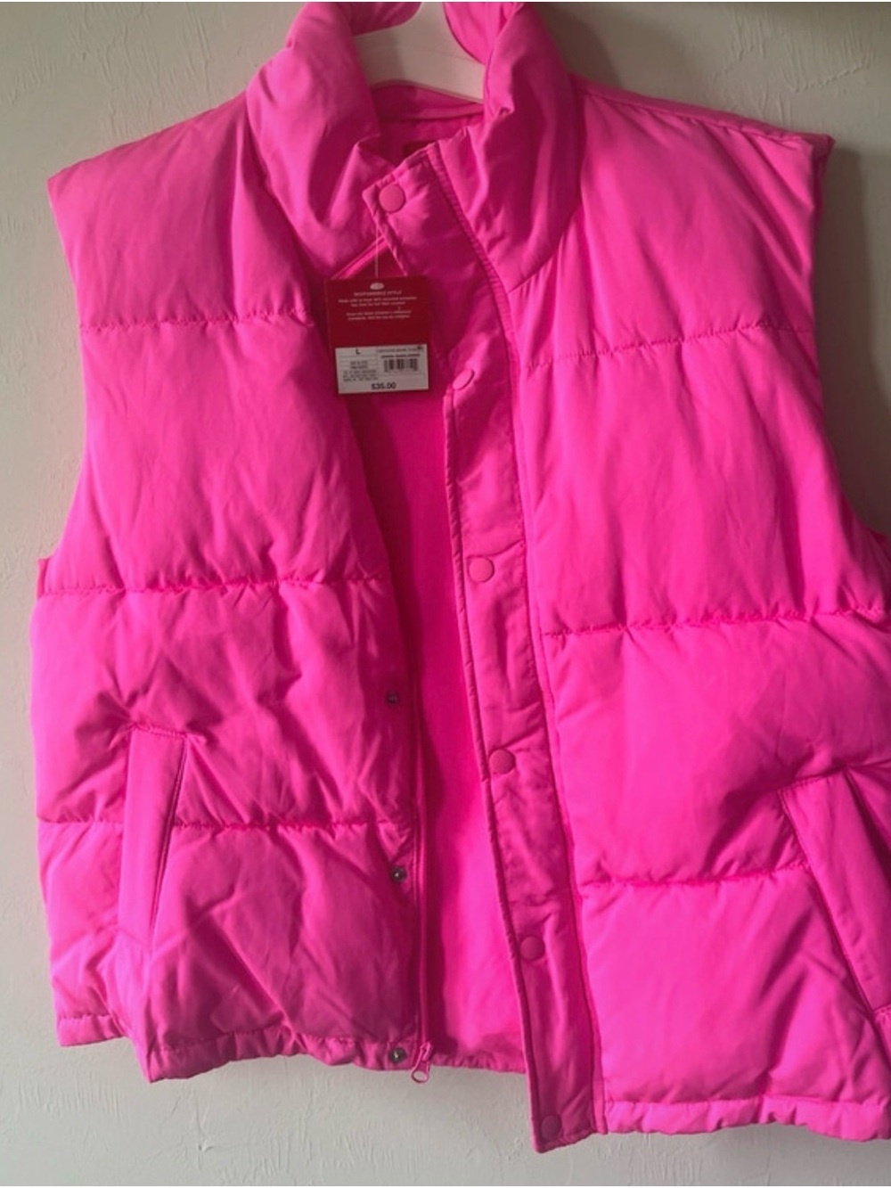Wondershop Bright Hot Pink Puffer Vest